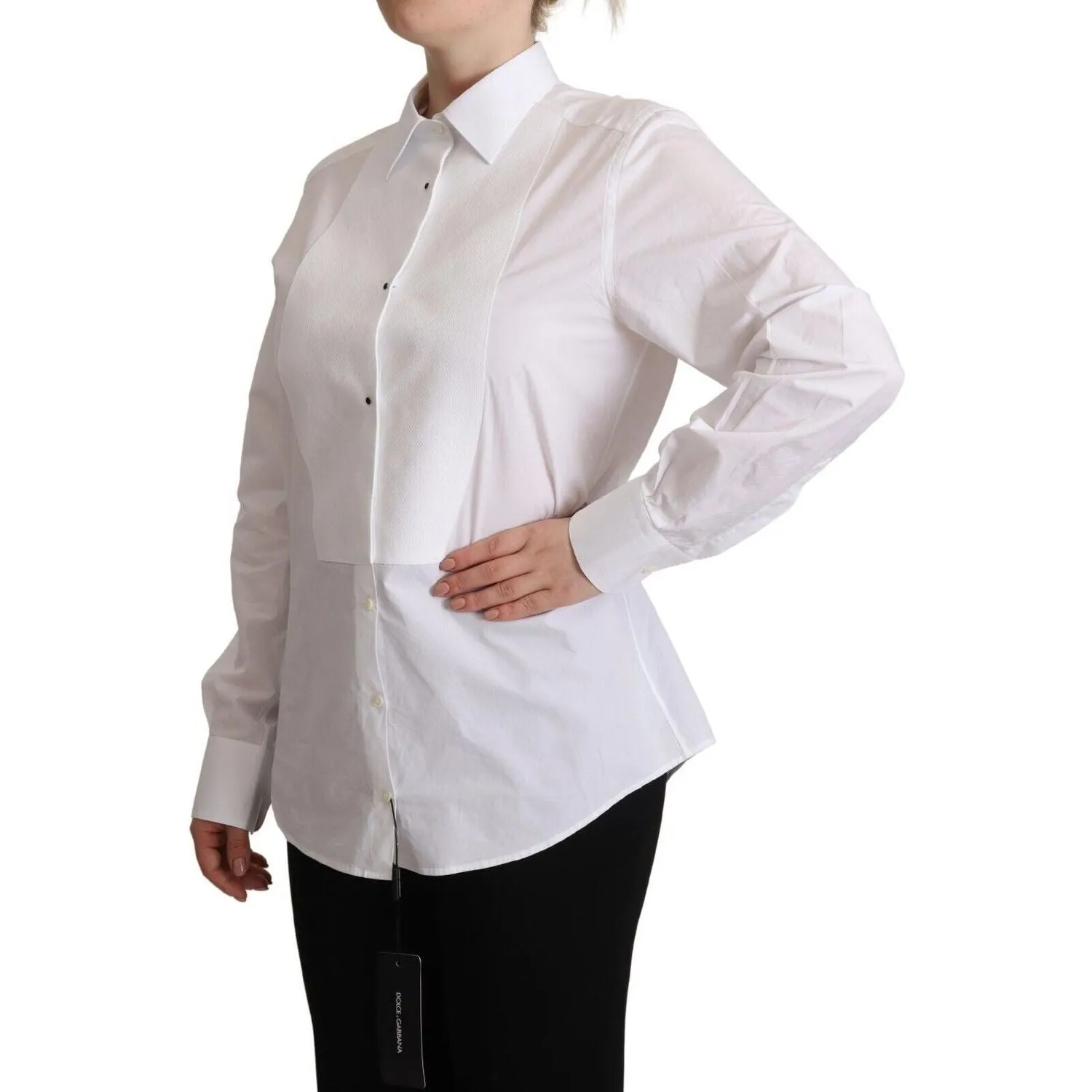 Dolce & Gabbana Elegant White Poplin Dress Shirt