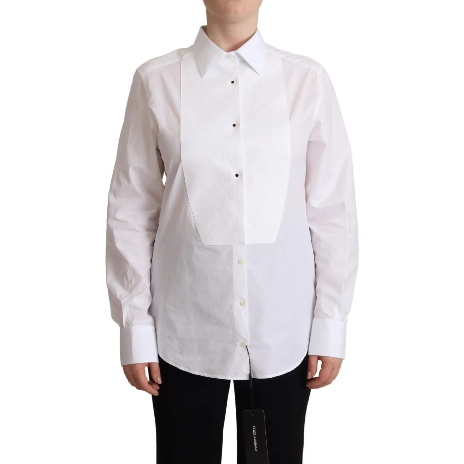 Dolce & Gabbana Elegant White Poplin Dress Shirt