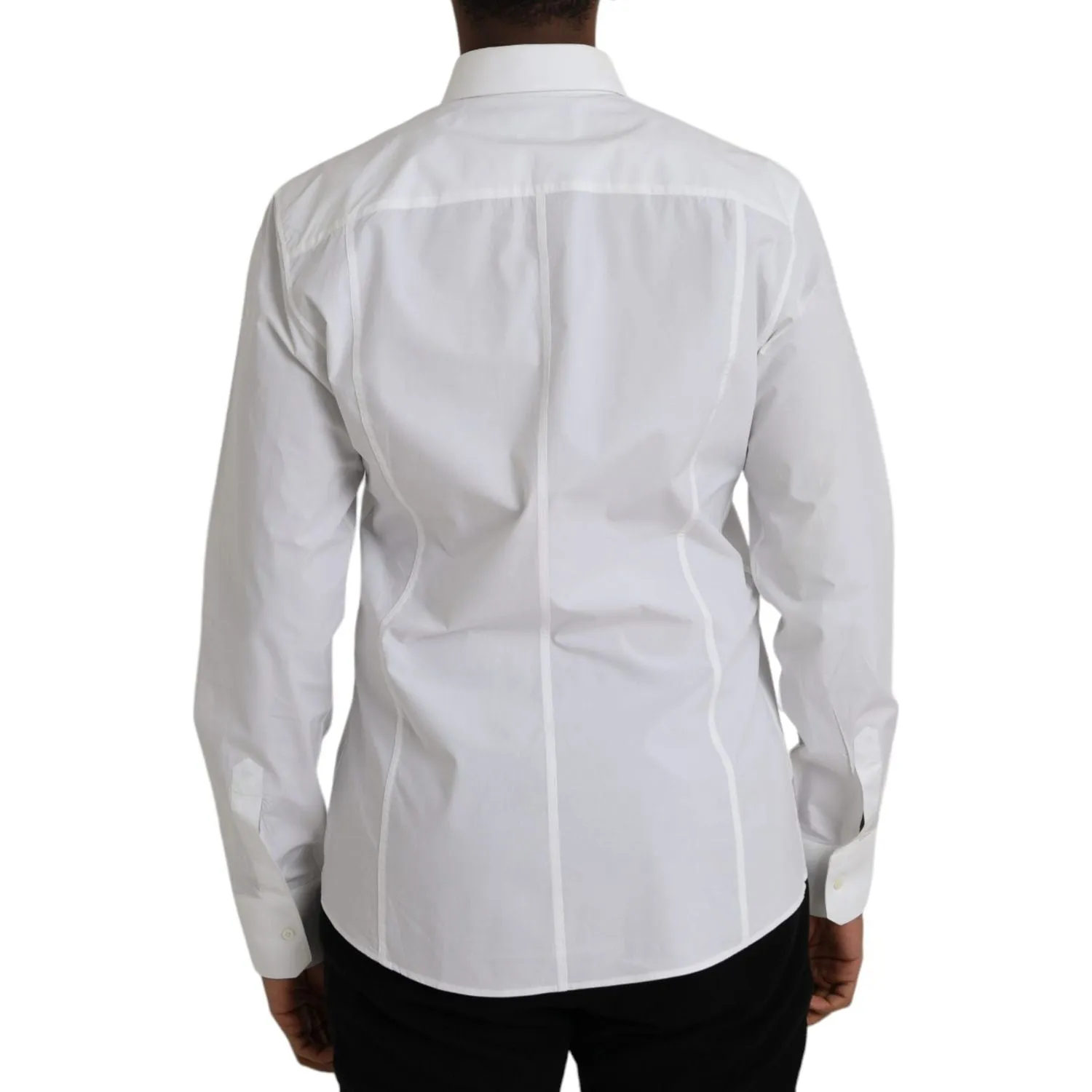 Dolce & Gabbana White Cotton Formal Dress Top SICILIA Shirt