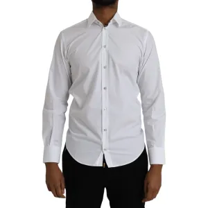 Dolce & Gabbana White Cotton Long Sleeve Dress MARTINI Shirt