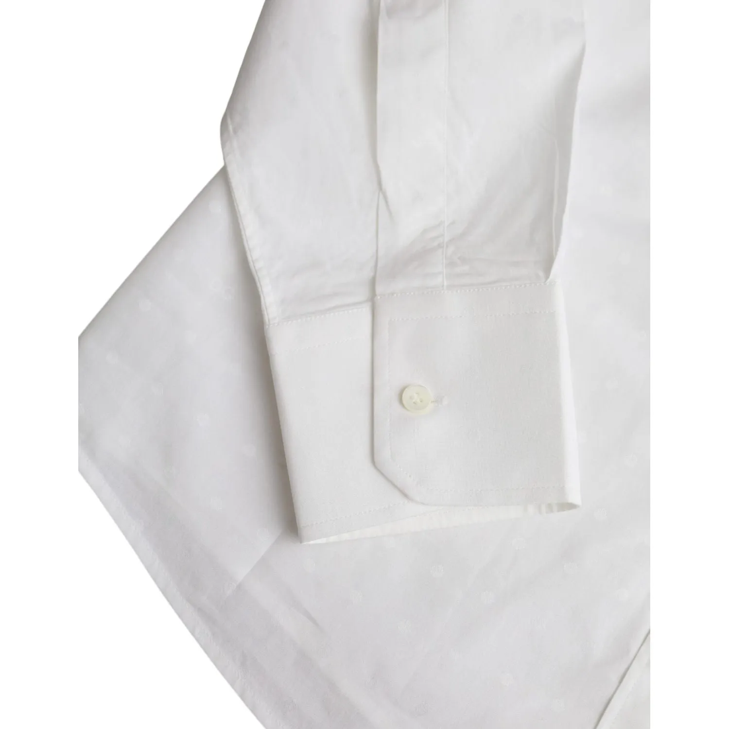 Dolce & Gabbana White Logo Cotton Men Dress GOLD Shirt