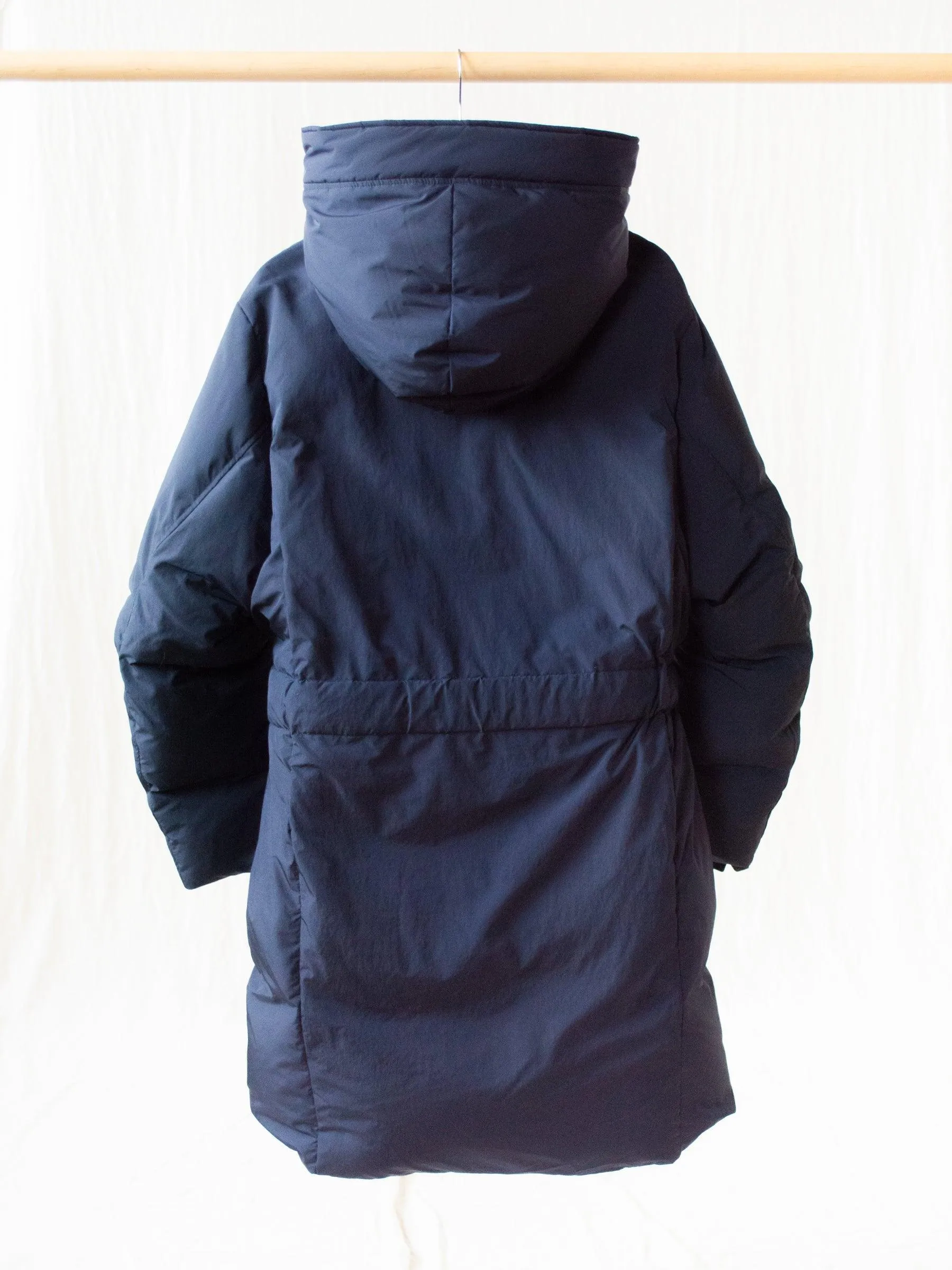 Down Robe Hooded Coat - Navy