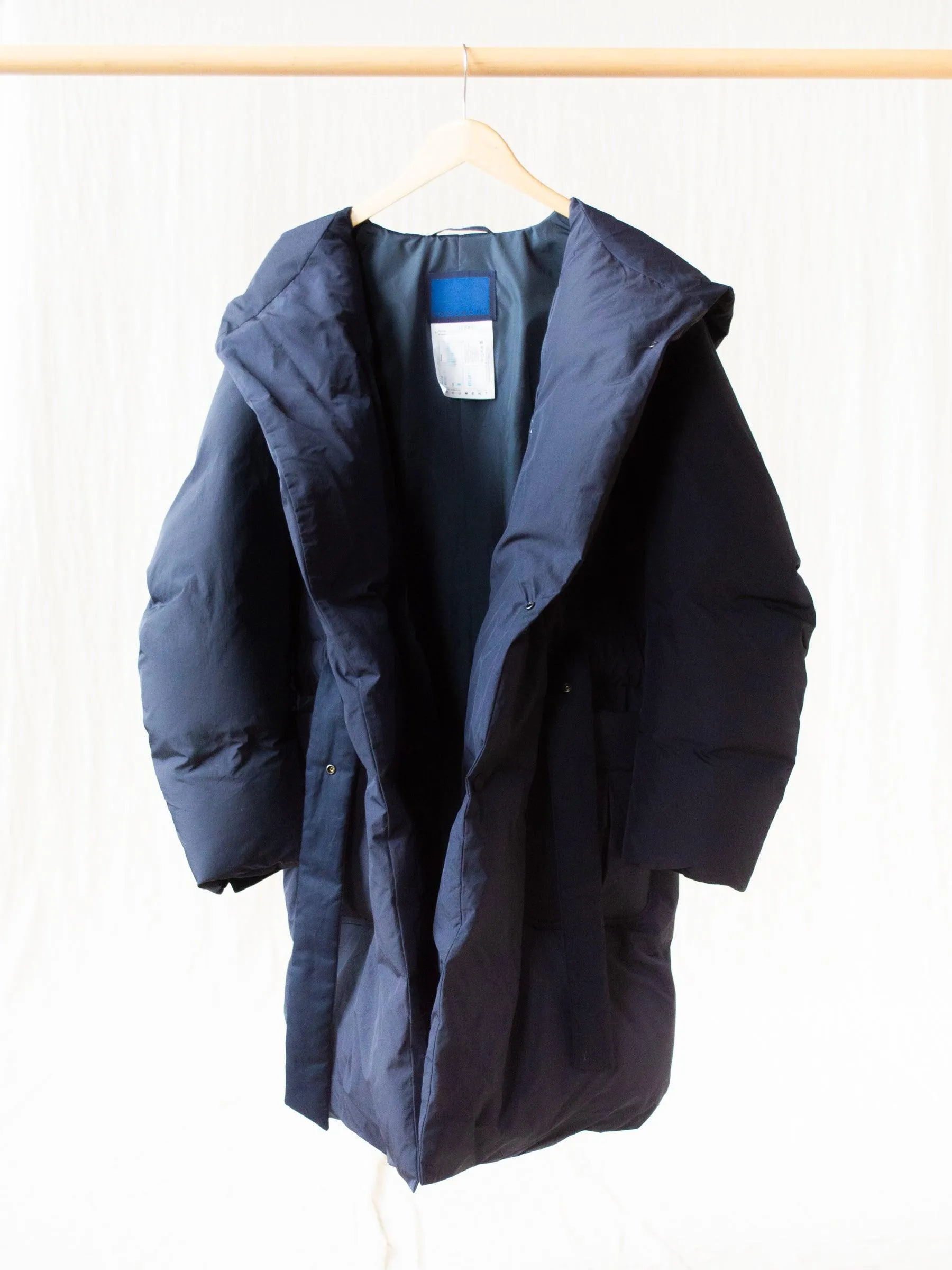 Down Robe Hooded Coat - Navy