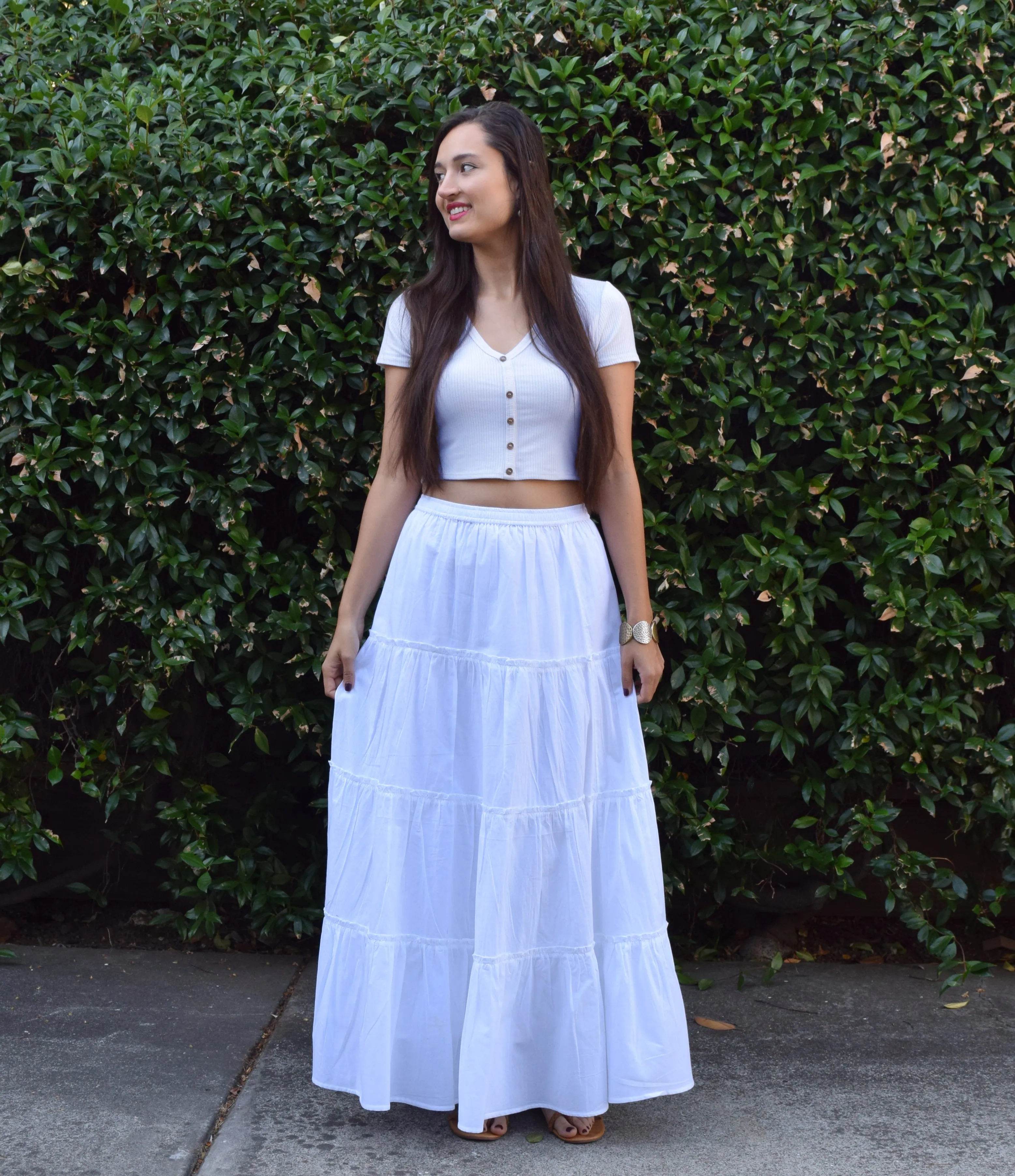 ELINA Pure Cotton Tiered Long Skirt: Made to Order, Customizable