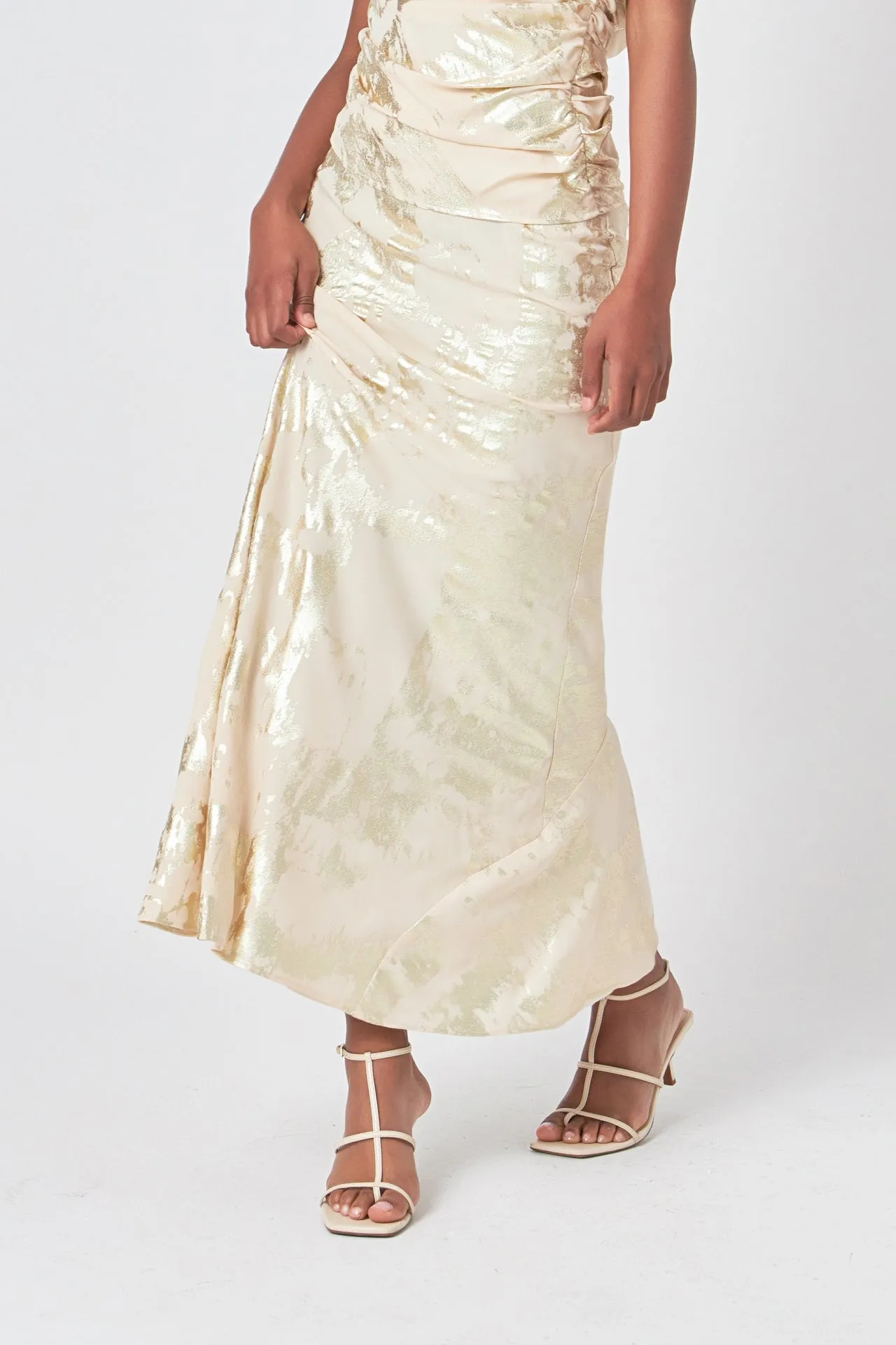 Endless Rose - Printed Foil Maxi Skirt