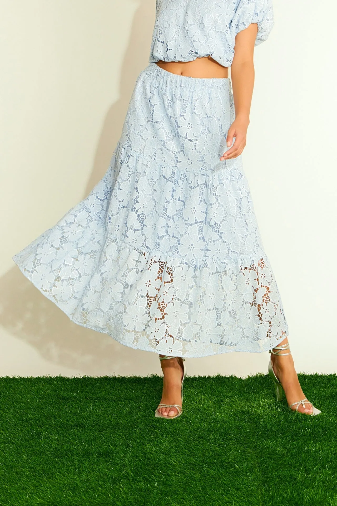 Endless Rose - Sequins Lace Maxi Skirt