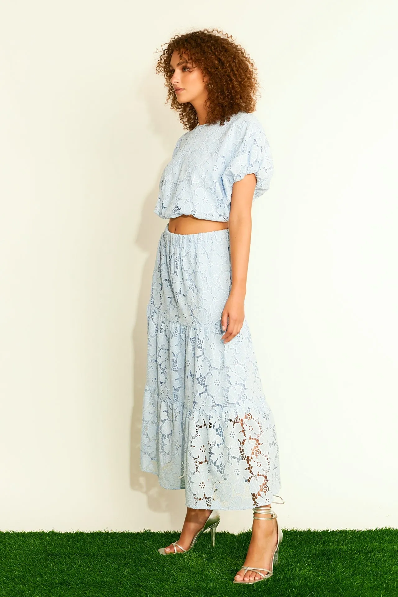 Endless Rose - Sequins Lace Maxi Skirt