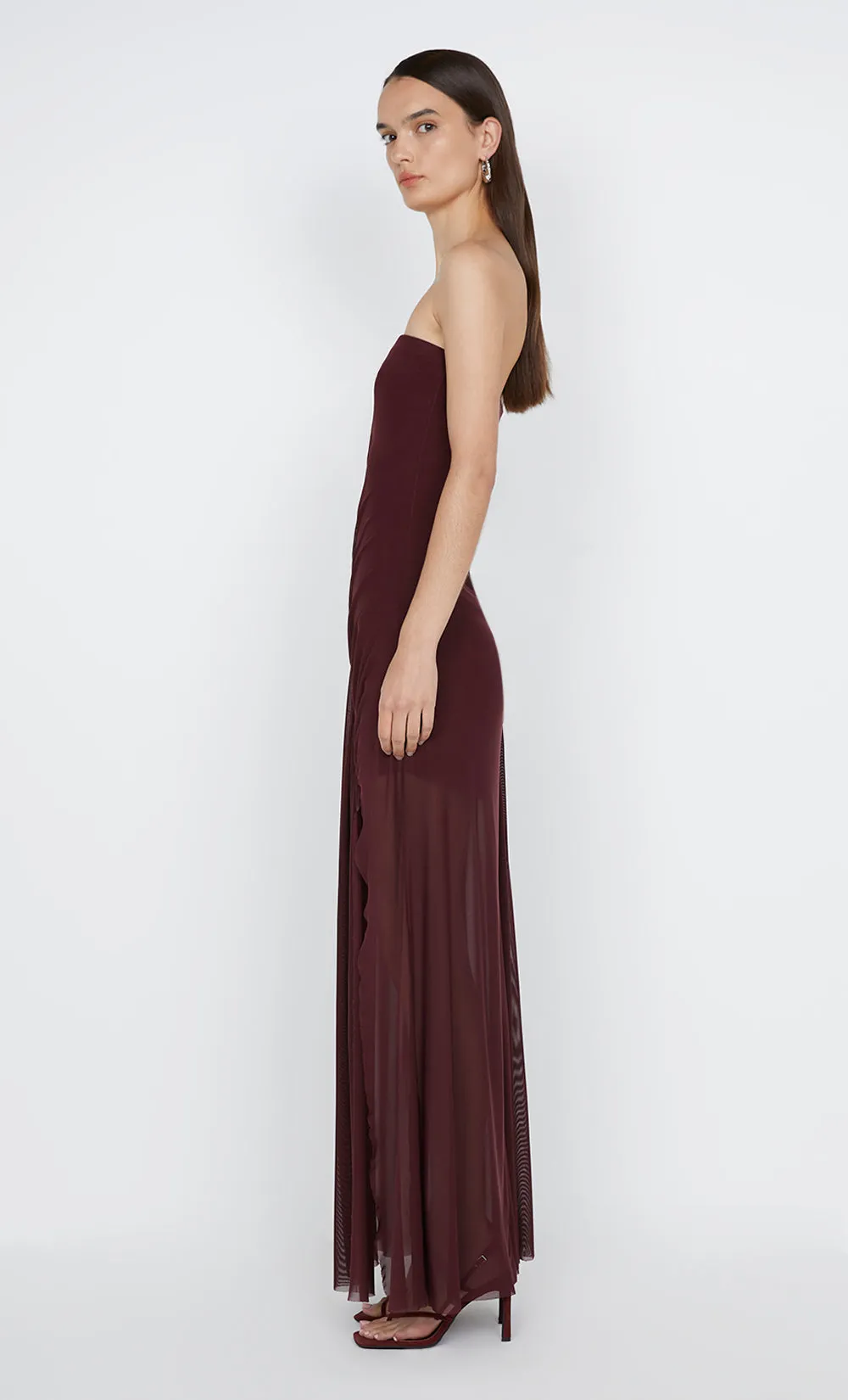 ESSIE STRAPLESS DRESS - DEEP PLUM