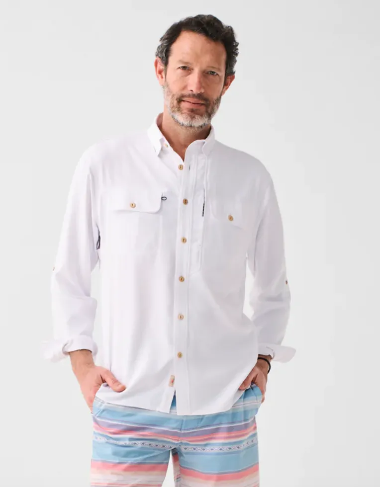 Faherty All Day Air UPF Shirt White