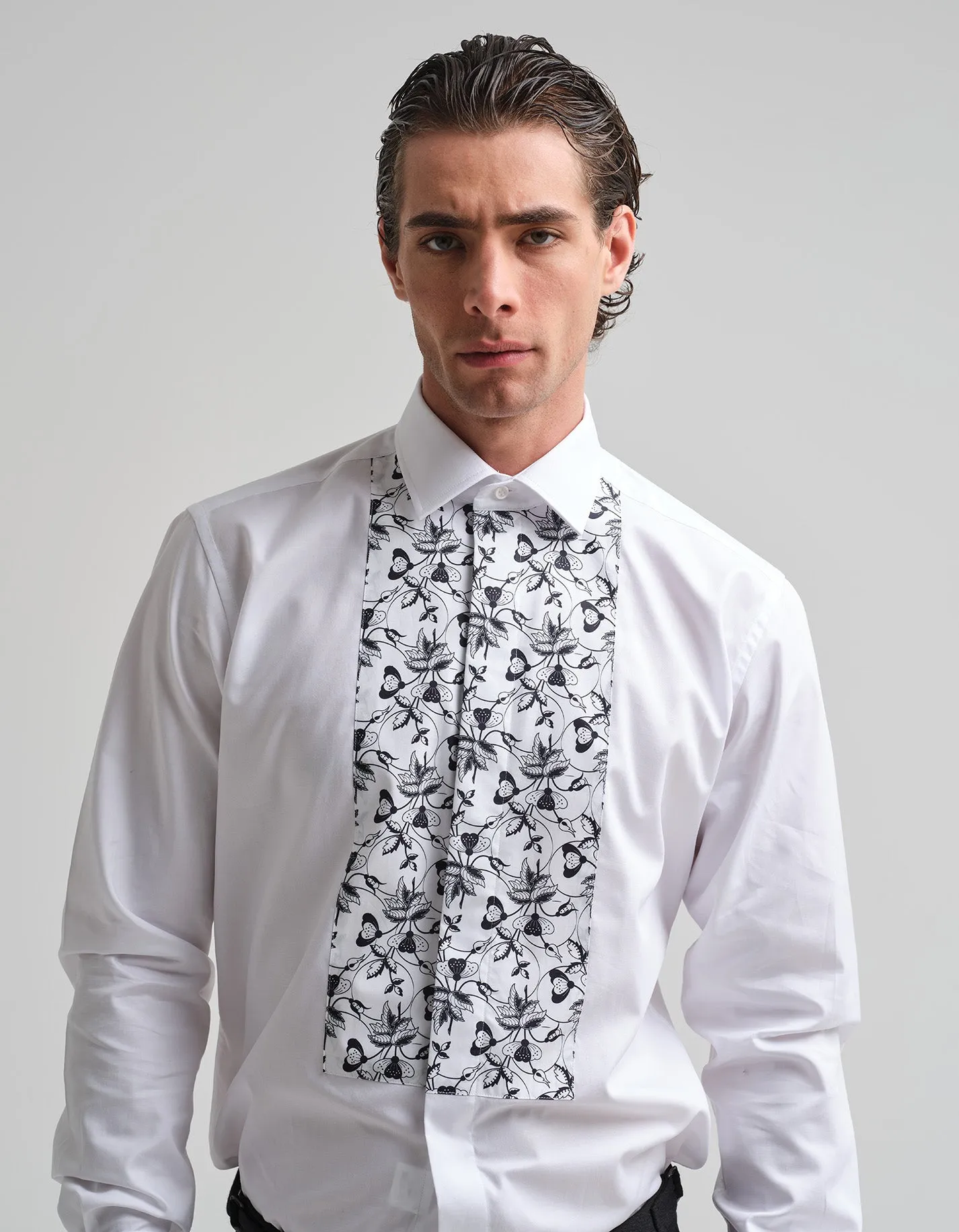 Floral Bib Dress Shirt GOLD COLLECTION