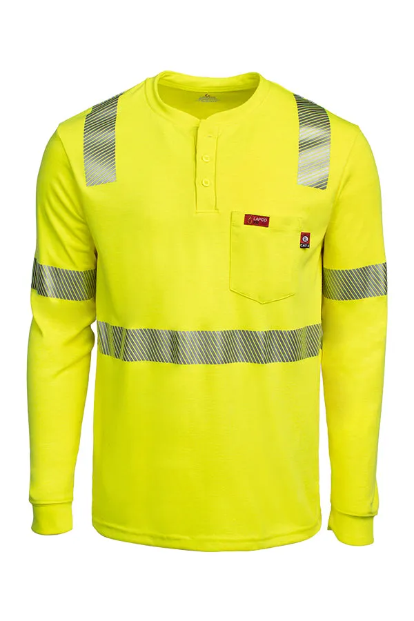 FR Hi-Viz Henley Shirt | 7oz. Inherent Blend | Class 2