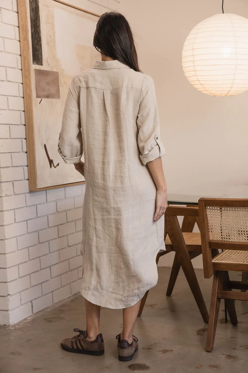 Fundamental Linen Shirt Dress - Natural