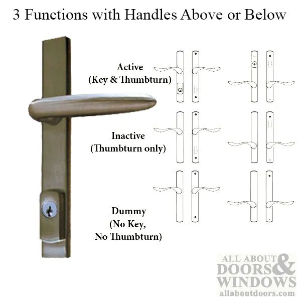 G-U Torino Handle and 30mm Plate Series, Zamac, Active, Key and Thumbturn (Handle Above Cylinder), Choose Color