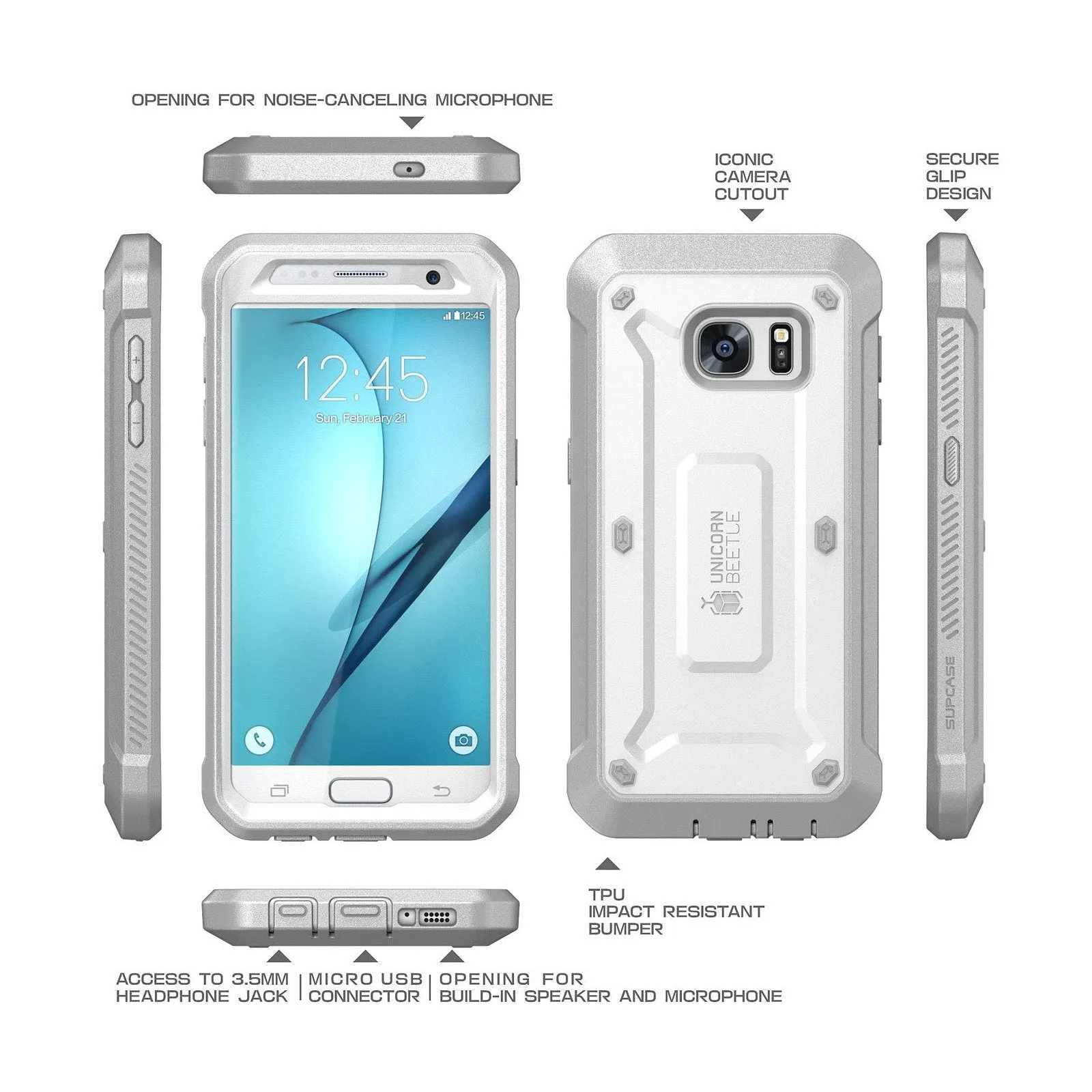 Galaxy S7 Unicorn Beetle Pro Full Body Rugged Holster Case-White