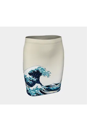 Great Wave Off Kanagawa Fitted Skirt