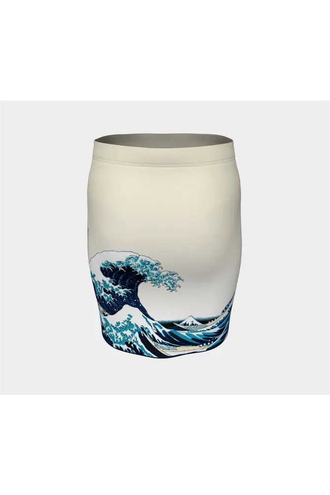 Great Wave Off Kanagawa Fitted Skirt