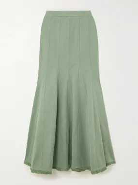 Green maxi skirt