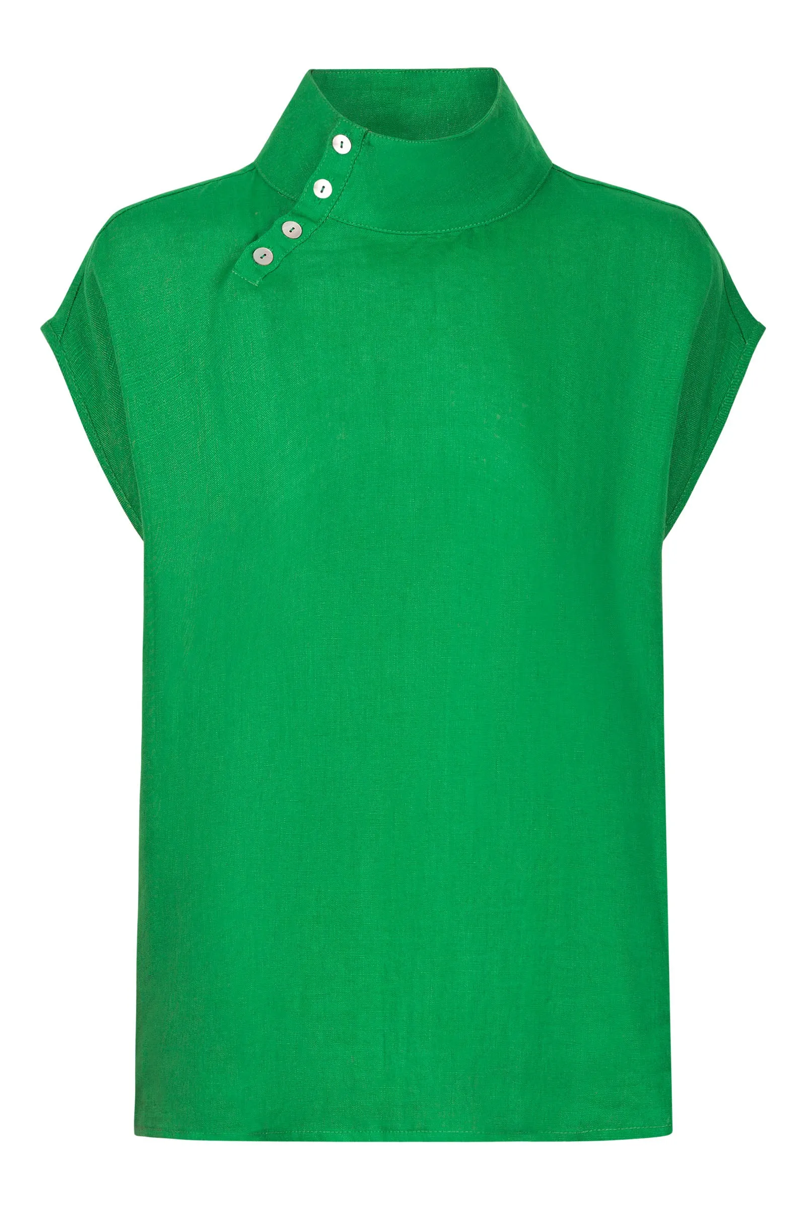 Halcyon Button Top - Emerald