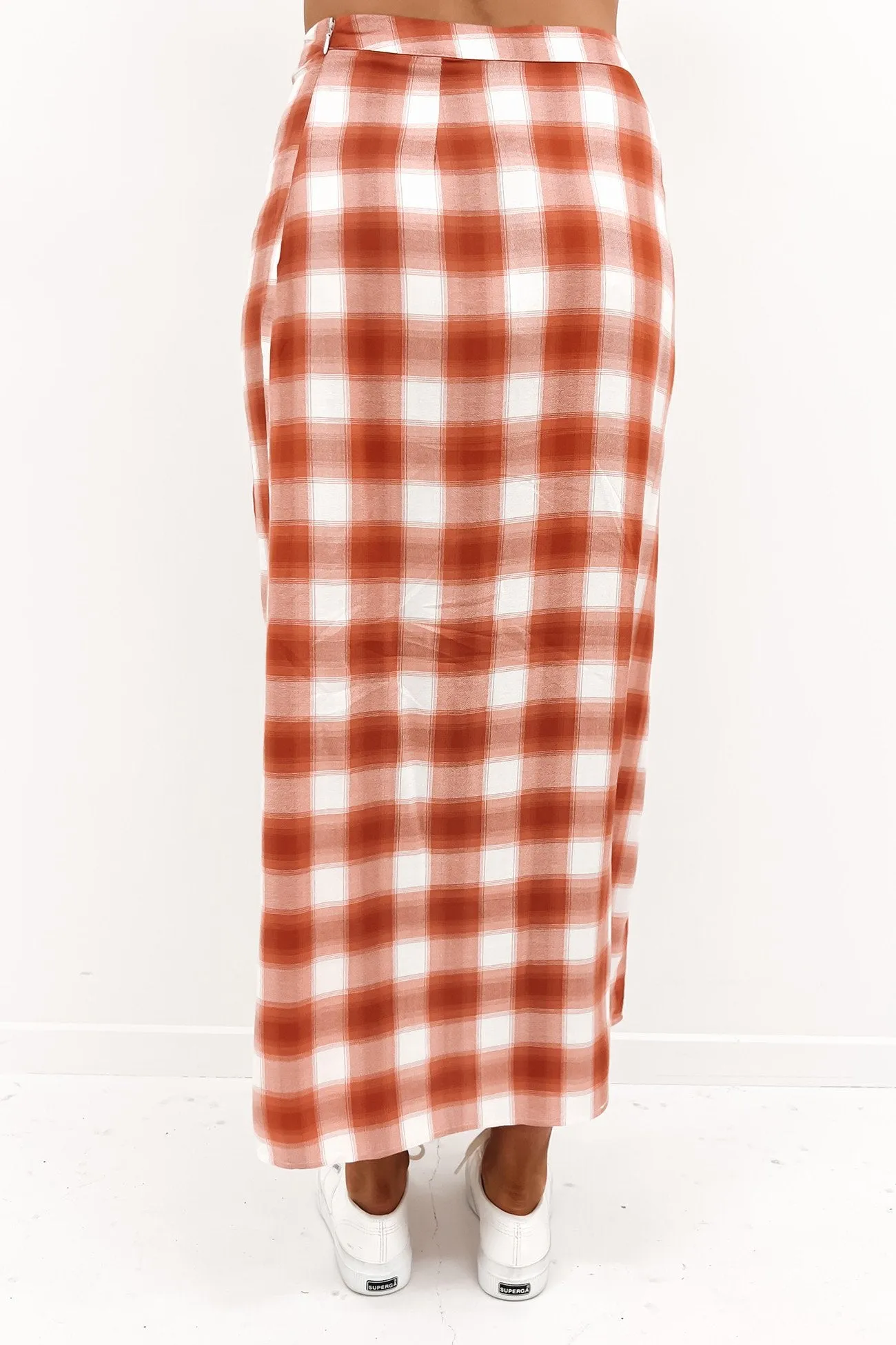 Harvey Check Skirt Orange