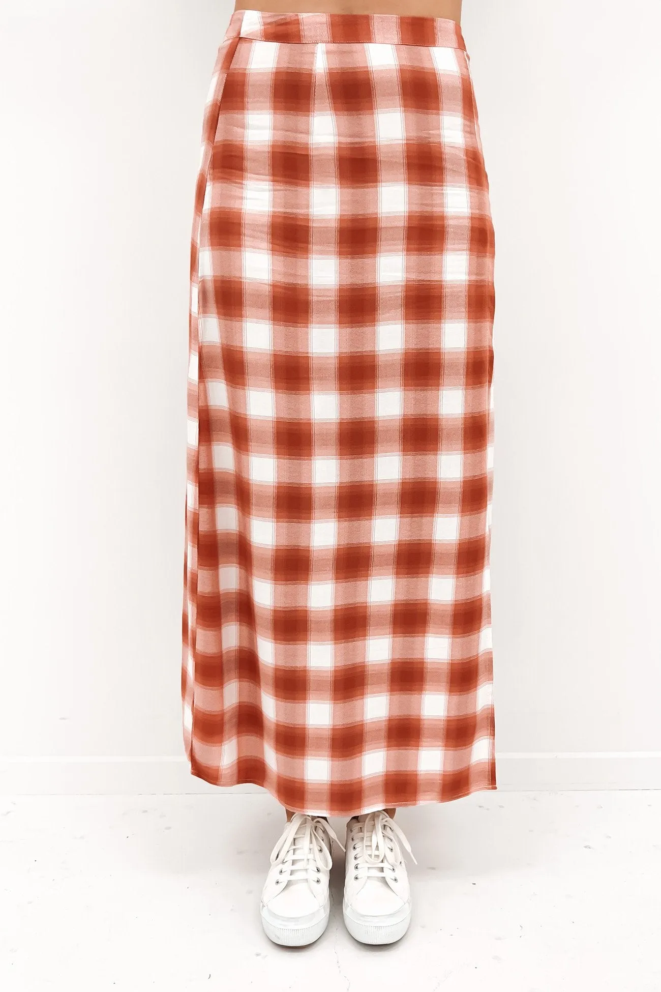 Harvey Check Skirt Orange