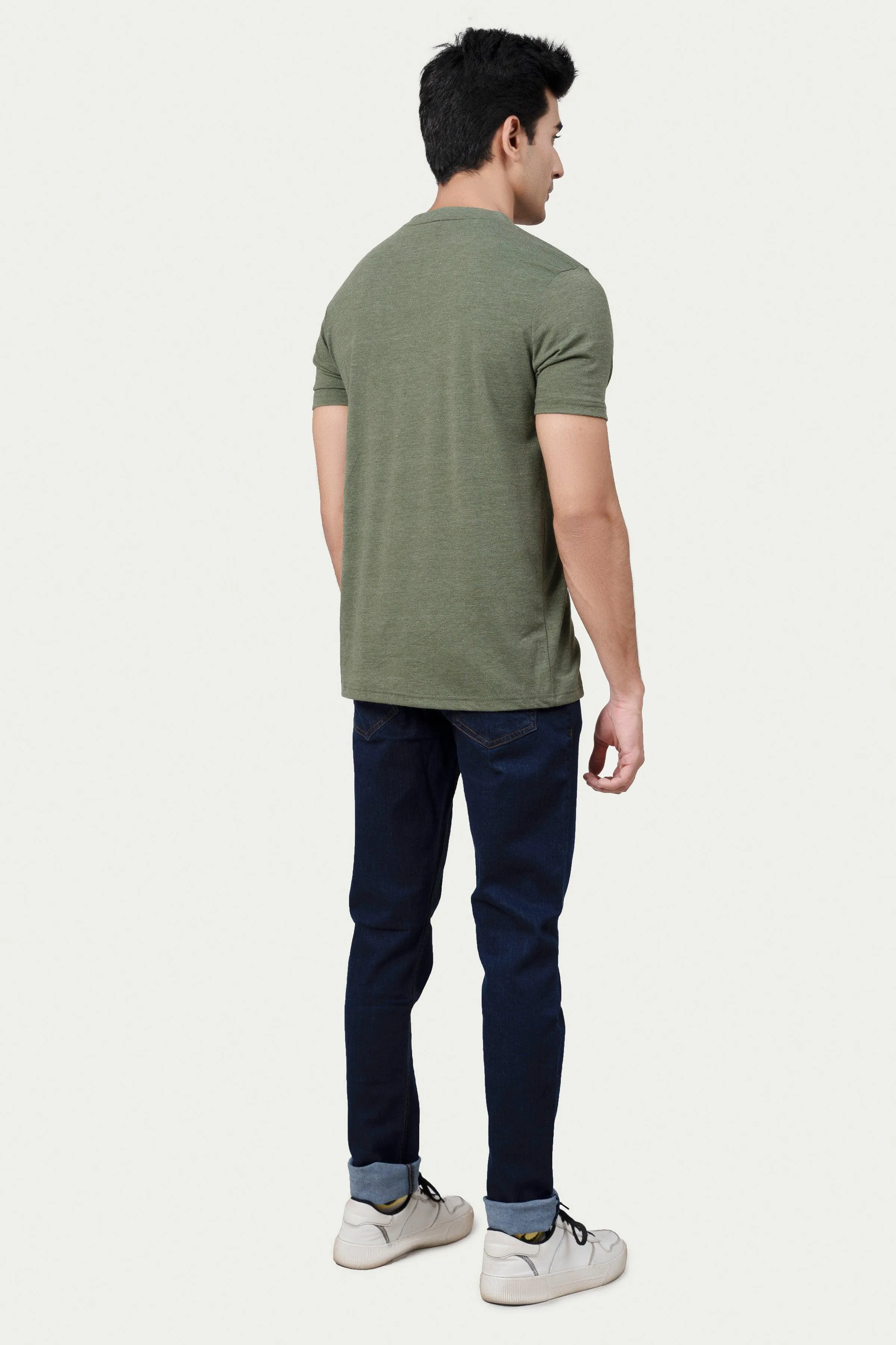 HENLEY T-SHIRT GREEN