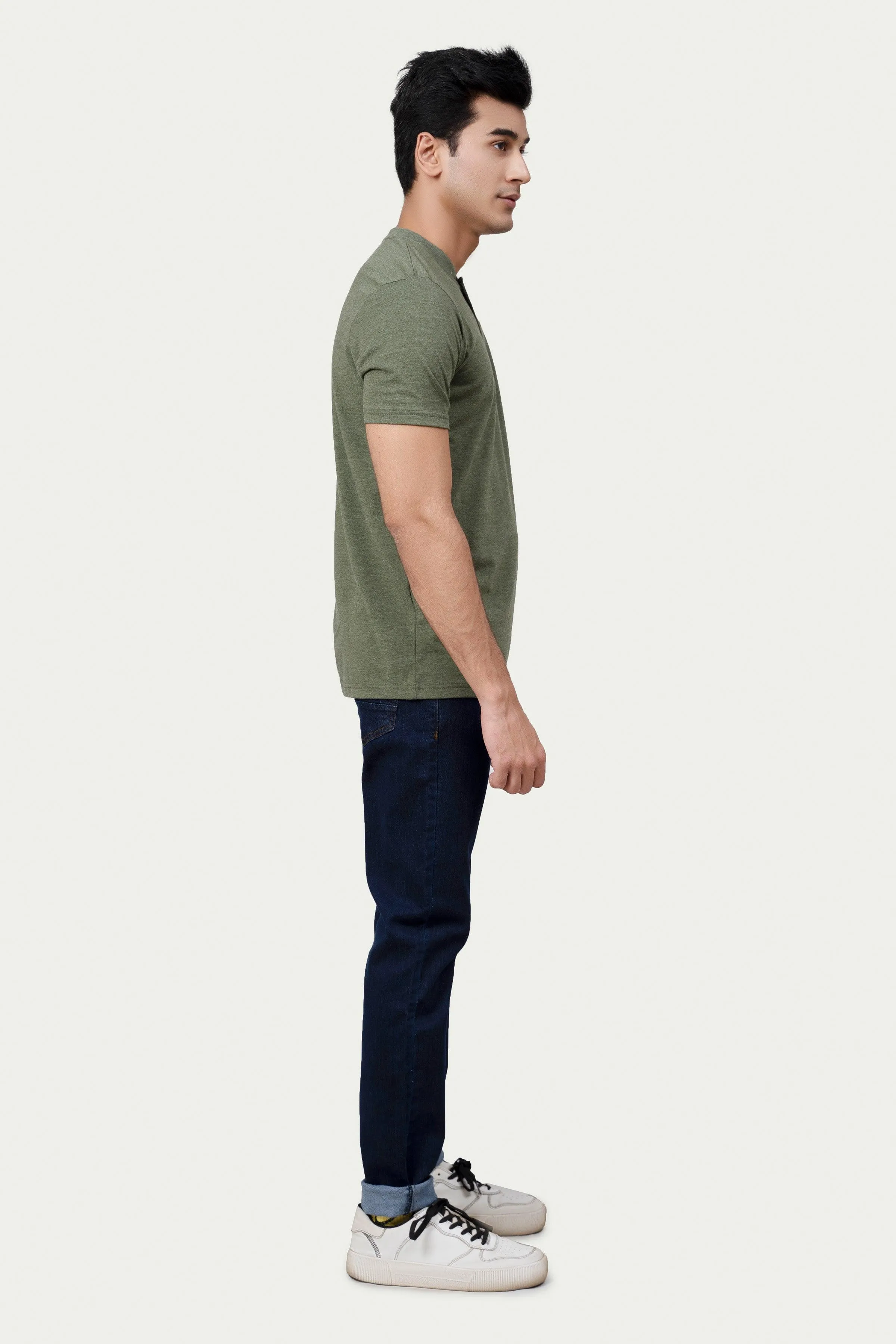 HENLEY T-SHIRT GREEN