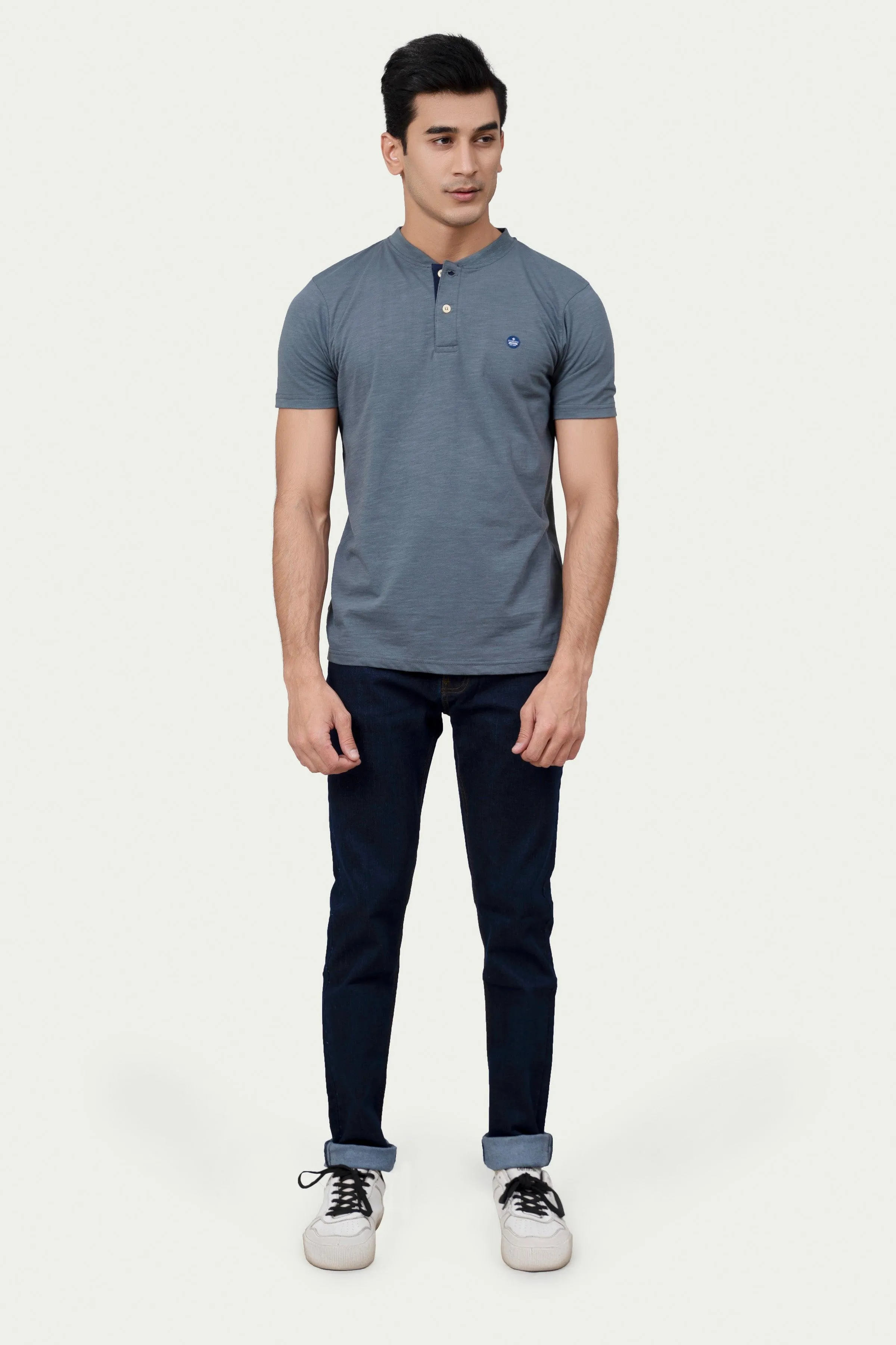 HENLEY T-SHIRT GREY