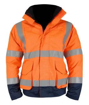 Hi Vis Orange Flame Retardant Two Tone Bomber Jacket - TREMOR