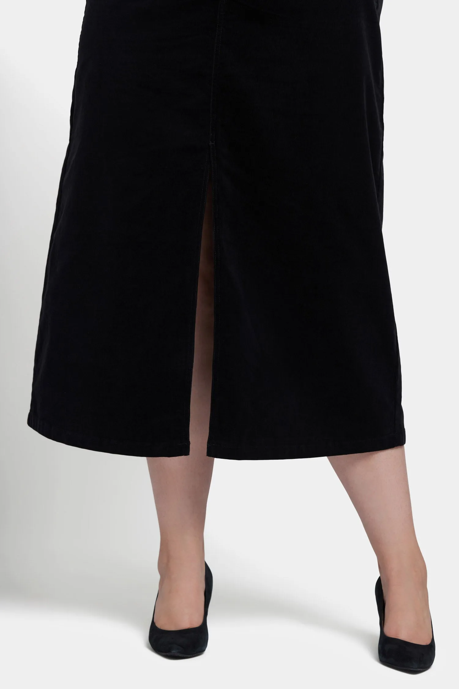 High Rise Long Skirt In Plus Size - Black