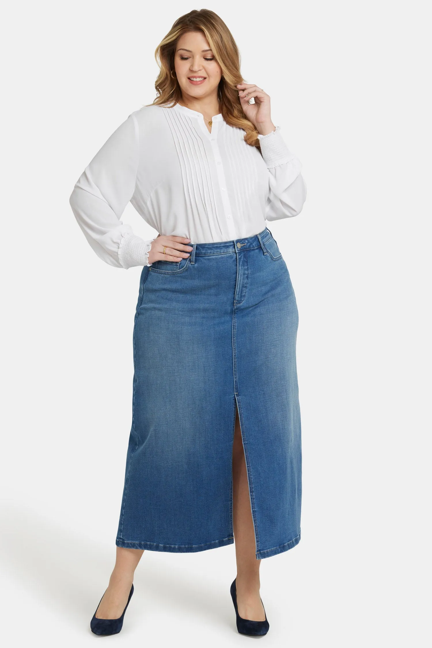 High Rise Long Skirt In Plus Size - Fairmont