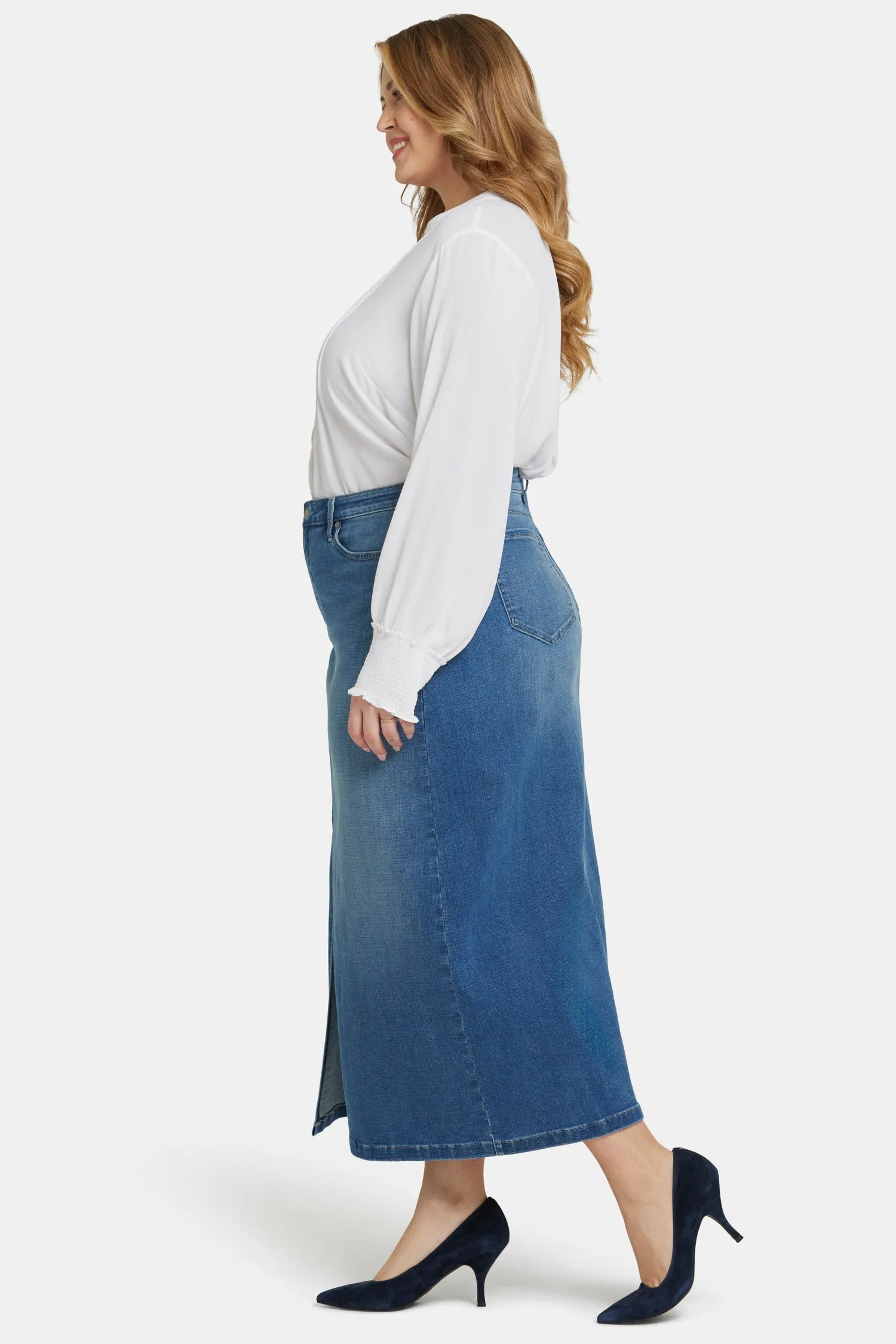 High Rise Long Skirt In Plus Size - Fairmont