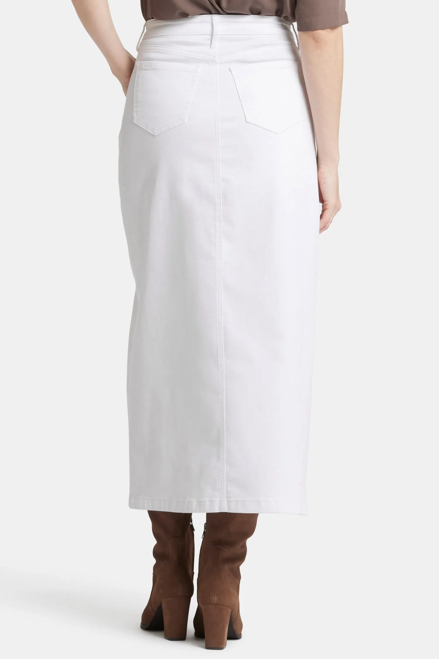 High Rise Long Skirt - Optic White