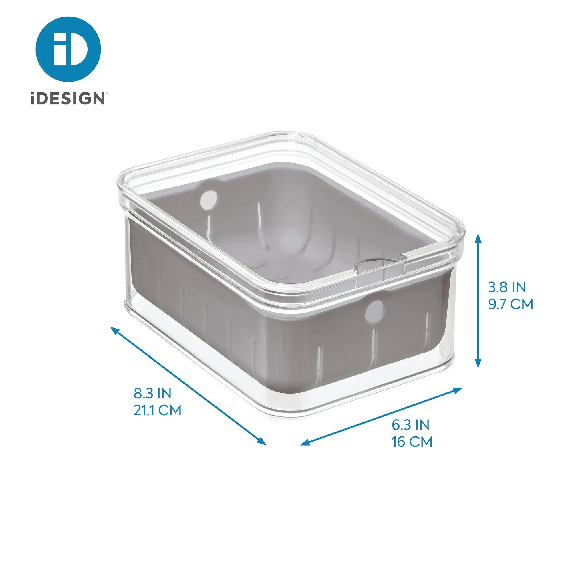 iDesign Crisp 8.32"x 6.32"x 3.76" Produce Storage Bin Recycled Plastic