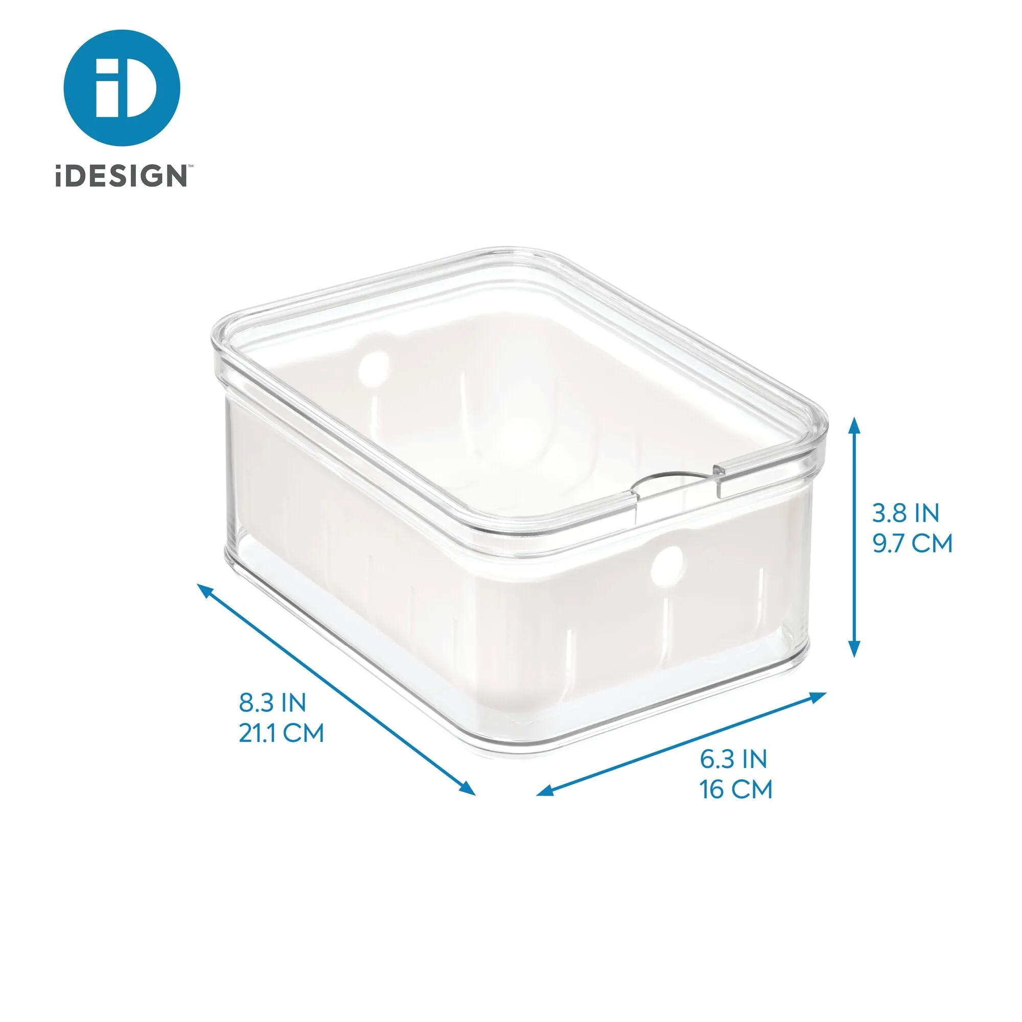 iDesign Crisp 8.32"x 6.32"x 3.76" Produce Storage Bin Recycled Plastic