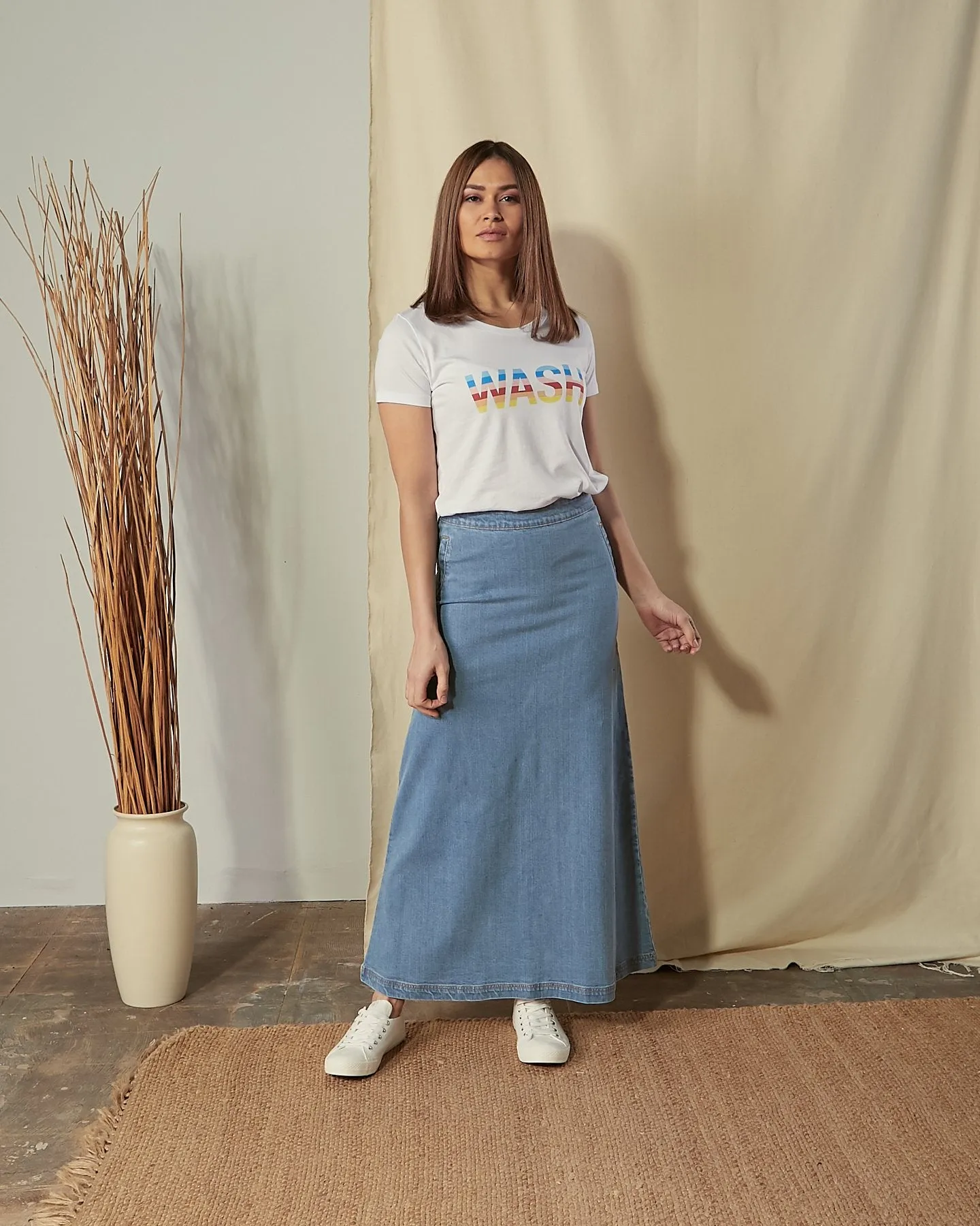 JADE Organic Denim Maxi Skirt