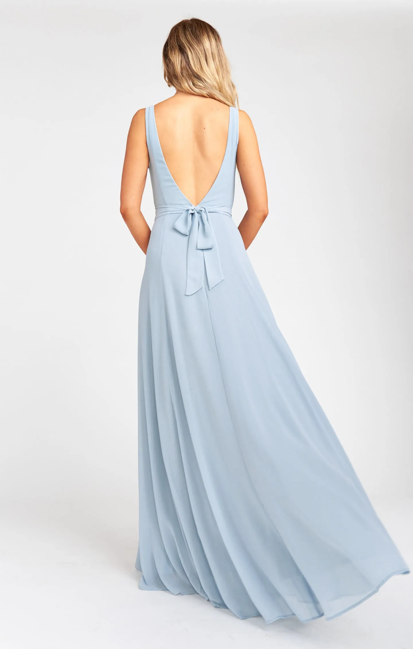 Jenn Maxi Dress ~ Steel Blue Chiffon