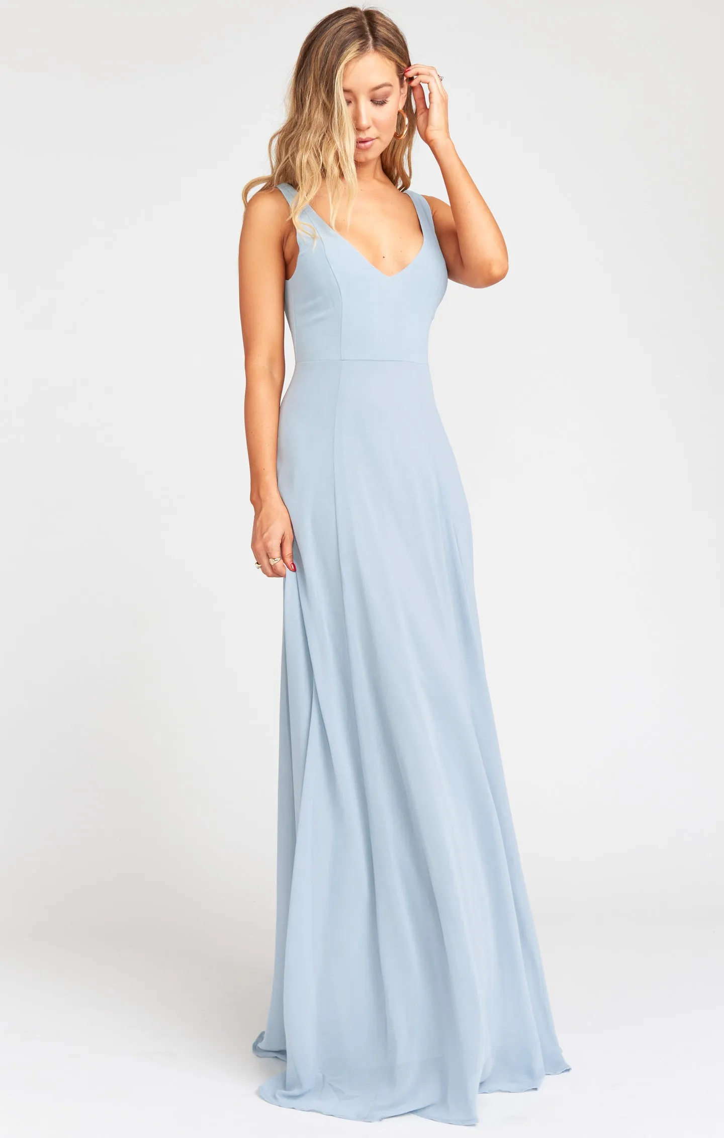 Jenn Maxi Dress ~ Steel Blue Chiffon