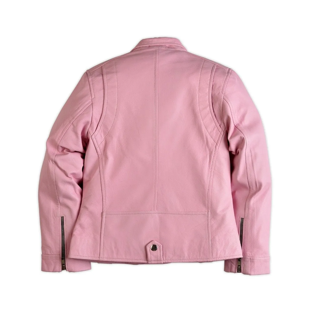 Kelly Girls Moto Pink Leather Jacket