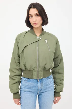 Khaki Green Harmony Bomber Jacket