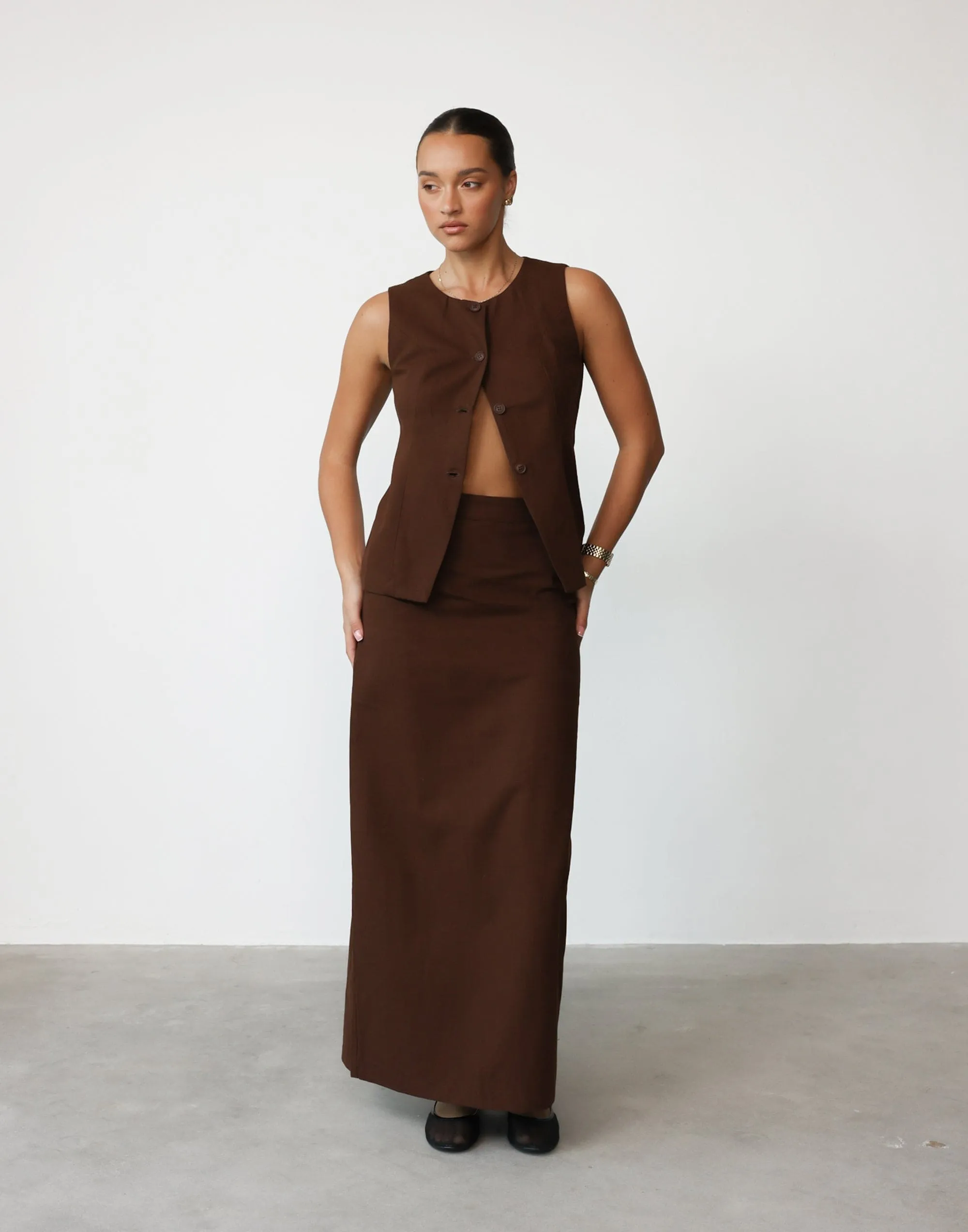 Kristen Maxi Skirt (Chocolate)