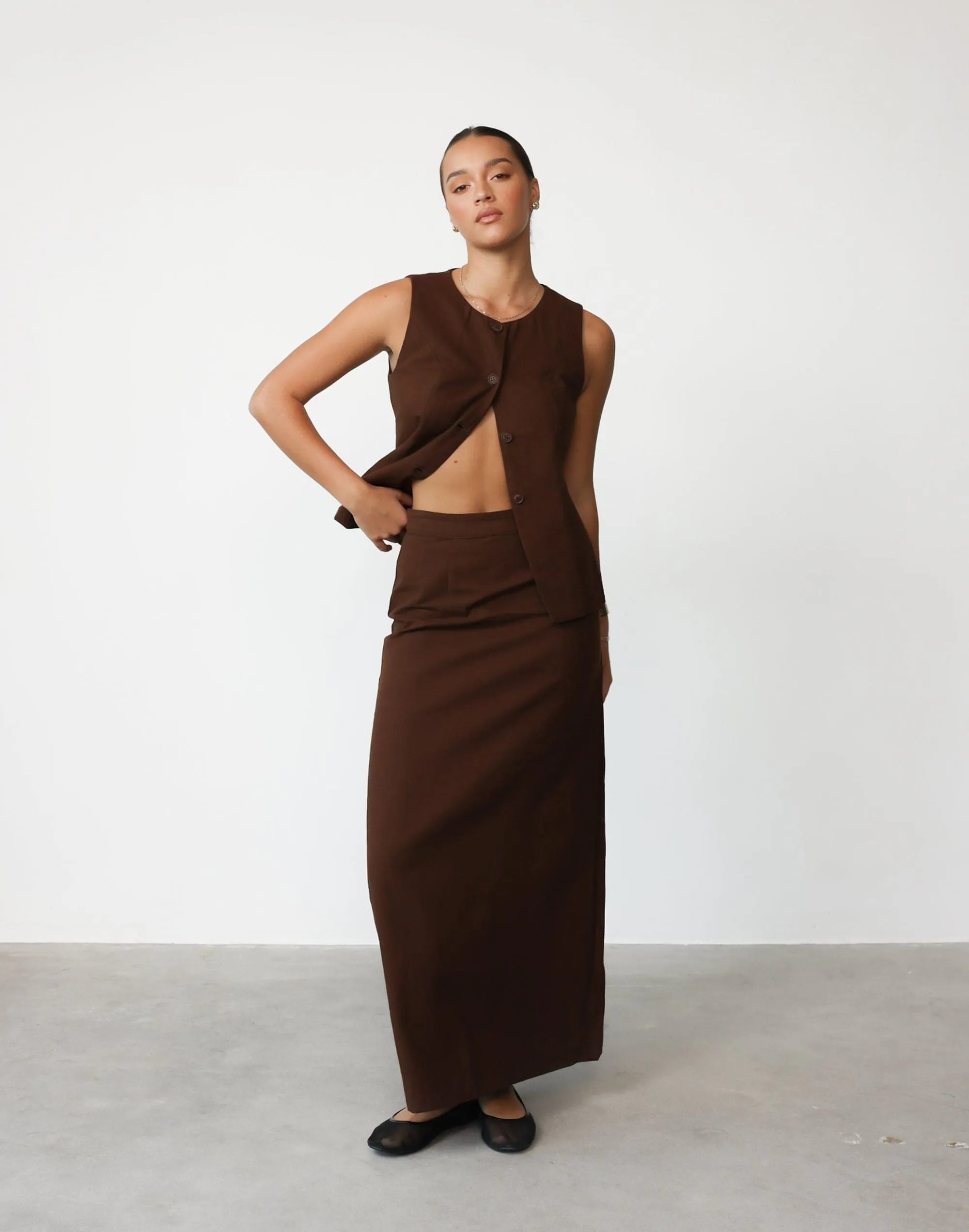 Kristen Maxi Skirt (Chocolate)