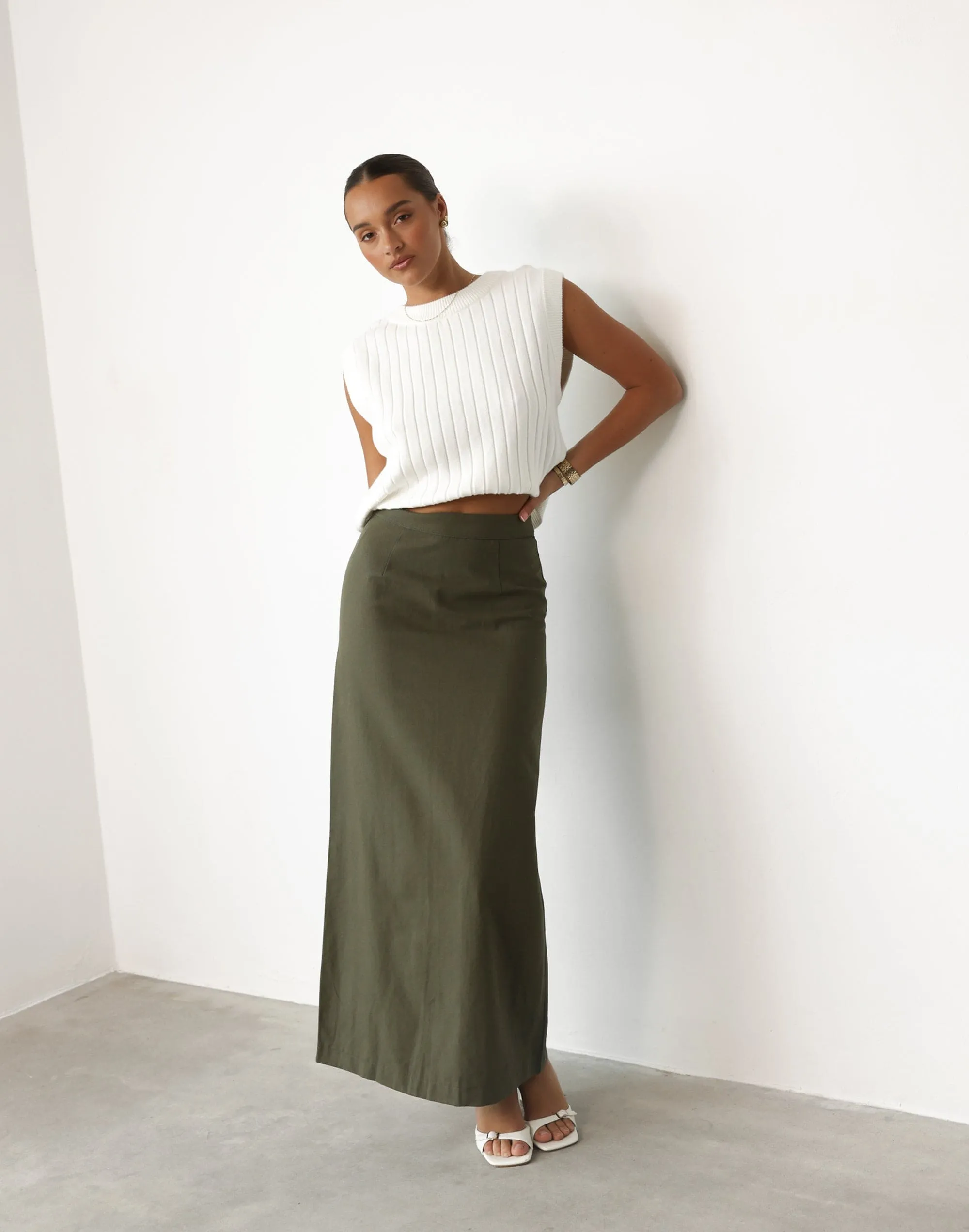 Kristen Maxi Skirt (Moss)