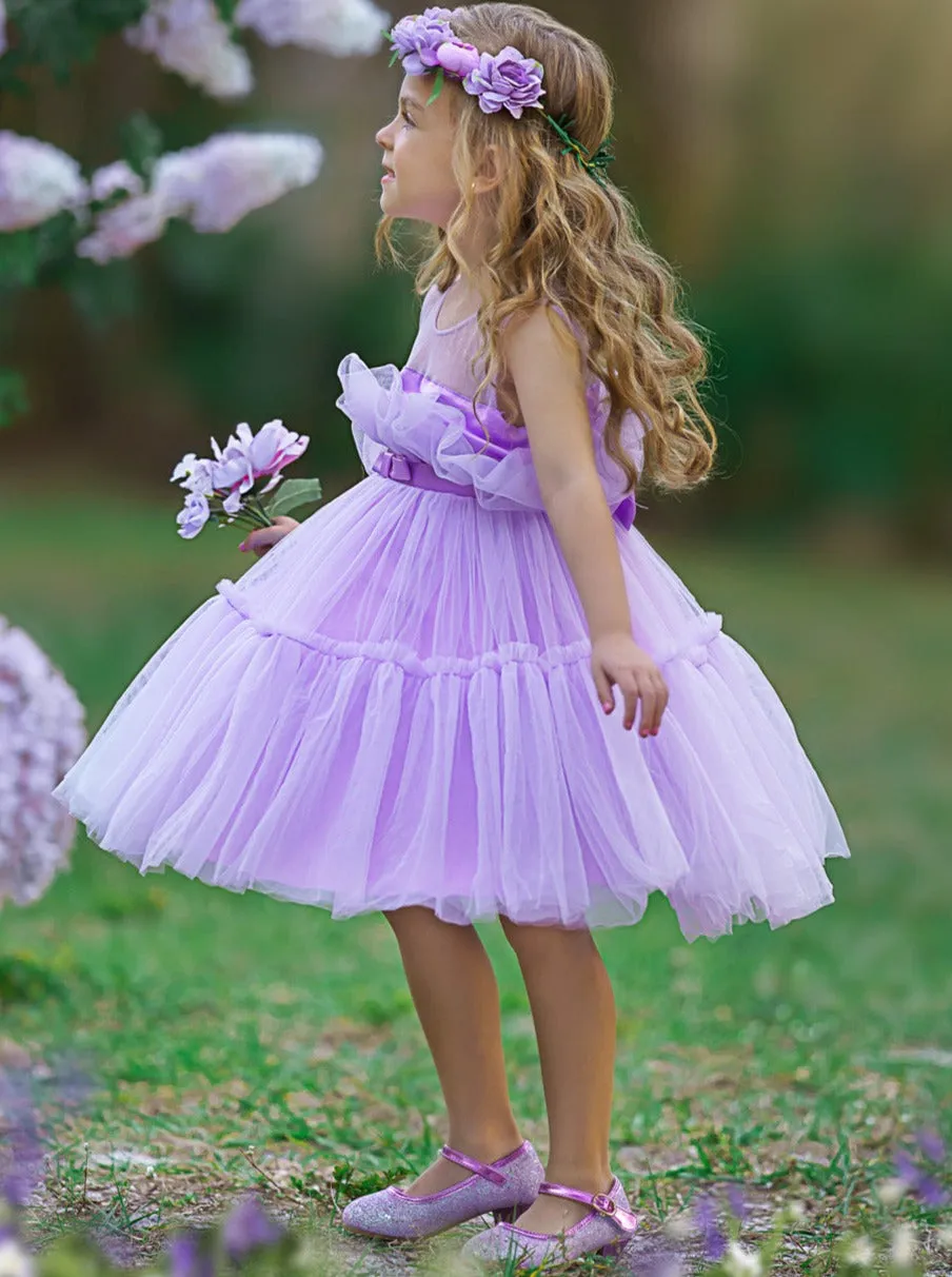 Lavender Haze Belted Tutu Dress