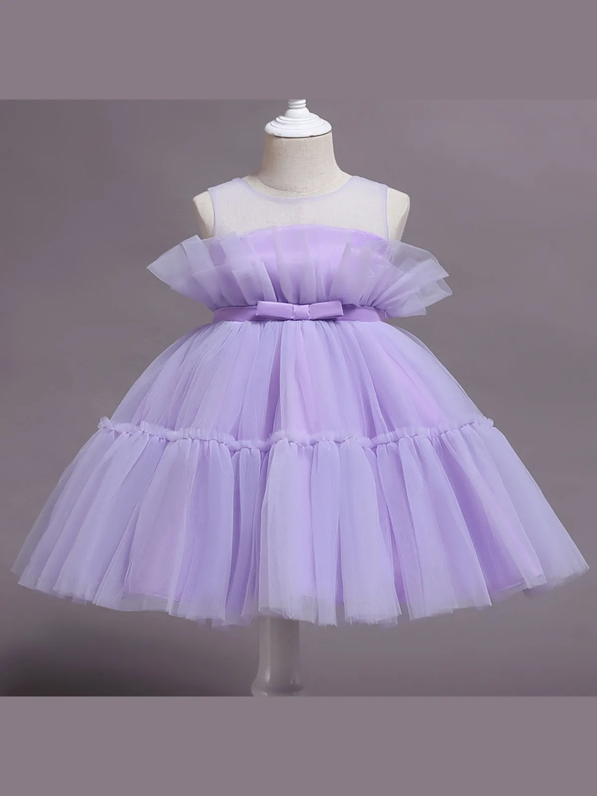 Lavender Haze Belted Tutu Dress