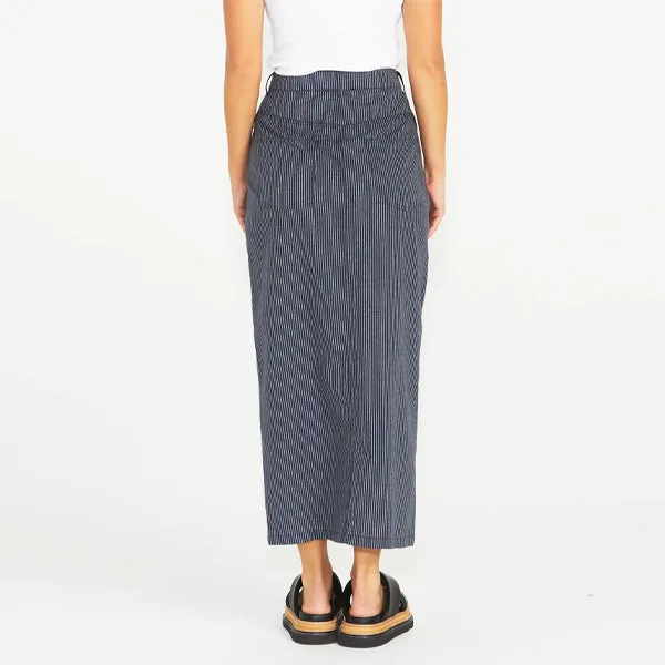 Liberty Maxi Skirt - Navy White Stripe