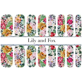 Lily and Fox - Nail Wrap - Lipstick Daisies