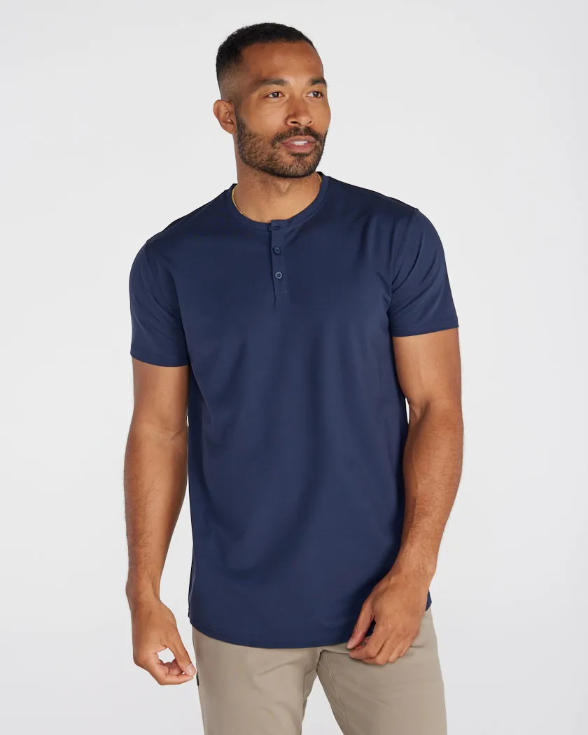 Limitless Short Sleeve Henley Drop-Cut