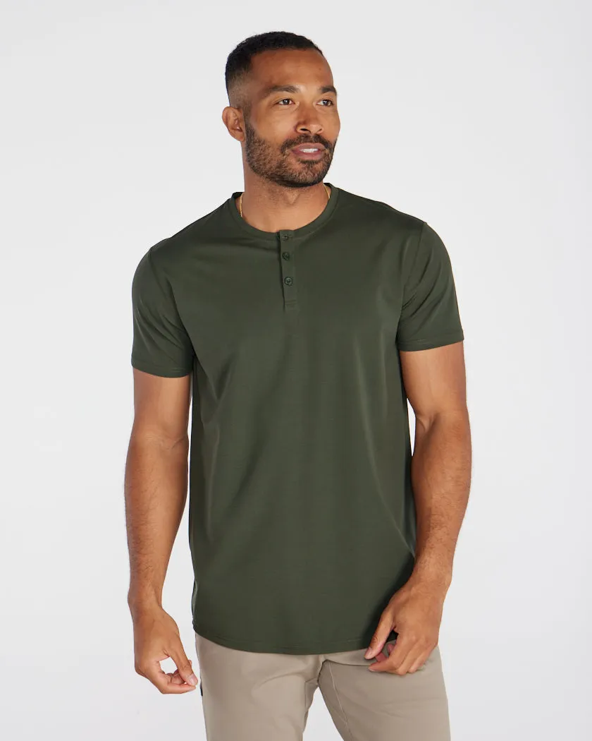 Limitless Short Sleeve Henley Drop-Cut