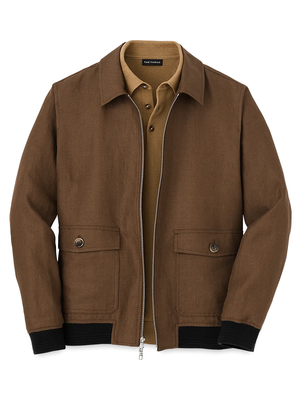 Linen Bomber Jacket - Light Brown