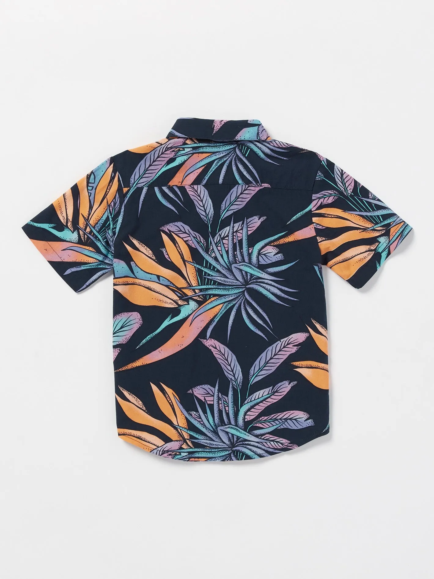 Little Boys Indo Spray Floral Woven Short Sleeve Shirt - Navy